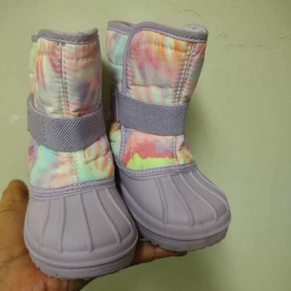 Children's Place Girls Purple/Pink Snow Boots Size 6 - Picture 1 of 10